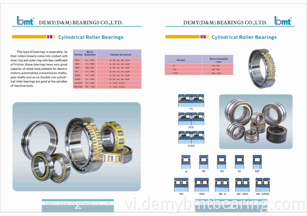 Vòng bi con lăn hình trụ chất lượng cao NU